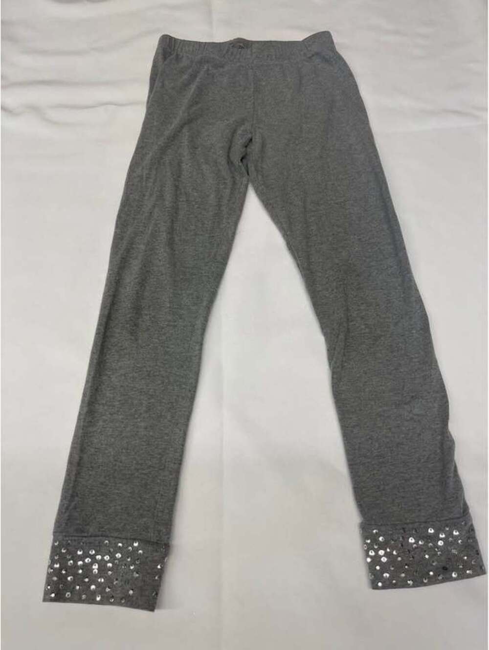 SO Girls Size 10 Gray Leggings Rhinestone Embellished Ankle